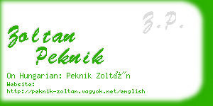 zoltan peknik business card